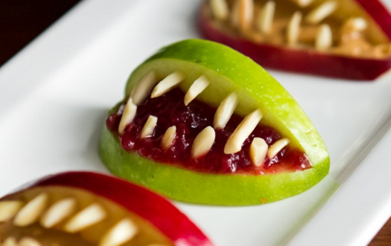 10 recetas sanas de Halloween para niños veganos y realfooders: Mordiscos de manzana